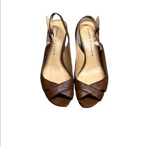 Mark‎ Fisher Wedge Brown Sandals